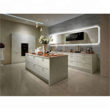 2021 Hangzhou High End Custom Cheap L shaped Grey Color Ready Made Flat Pack Kitchen Cabinets Made In China